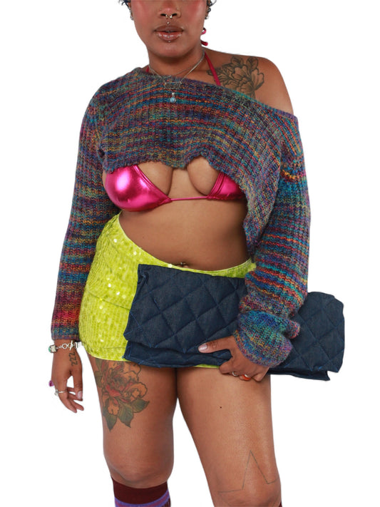 Dark Denim Fold-over Clutch